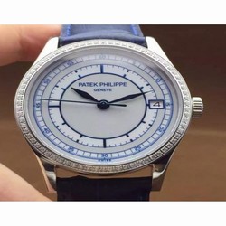 Patek Philippe Calatrava 5296 Stainless Steel Diamonds Bezel Swiss 324SC