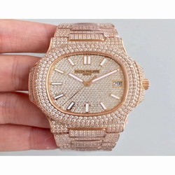 Patek Philippe Nautilus Jumbo 5719/10G-010 2018 Noob Rose Gold & Diamonds Diamond 