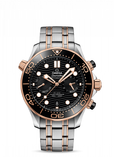 Omega Seamaster Diver 300M Master Co-Axial 44 Chronograph Stainless Steel / Sedna Gold / Black / Bracelet 210.20.44.51.01.001