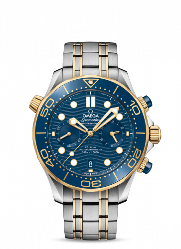 Omega Seamaster Diver 300M Master Co-Axial 44 Chronograph Stainless Steel / Yellow Gold / Blue / Bracelet 210.20.44.51.03.001
