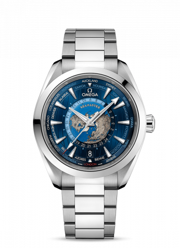 Omega Seamaster Aqua Terra 150M Master Chronometer 43 Worldtimer Stainless Steel / Blue / Bracelet 220.10.43.22.03.001