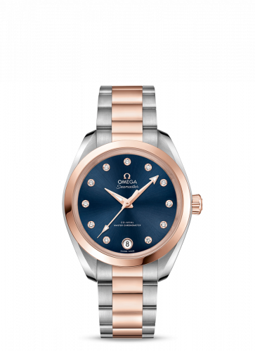 Omega Seamaster Aqua Terra 150M Master Chronometer 34 Stainless Steel / Sedna Gold / Blue / Bracelet 220.20.34.20.53.001