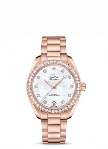 Omega Seamaster Aqua Terra 150M Master Chronometer 34 Sedna Gold / Diamond / MOP / Bracelet 220.55.34.20.55.001