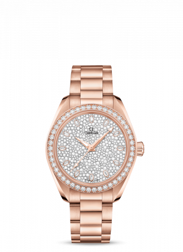 Omega Seamaster Aqua Terra 150M Master Chronometer 34 Sedna Gold / Diamond / Snow Diamond / Bracelet 220.55.34.20.99.003