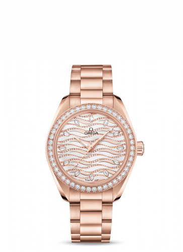Omega Seamaster Aqua Terra 150M Master Chronometer 34 Sedna Gold / Diamond / Wave Diamond / Bracelet 220.55.34.20.99.006