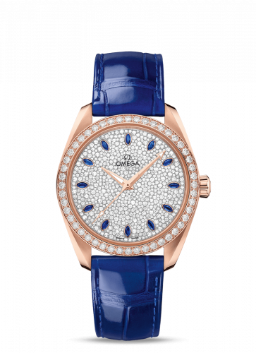 Omega Seamaster Aqua Terra 150M Master Chronometer 38 Sedna Gold / Diamond / Snow Sapphire / Alligator 220.58.38.20.99.002