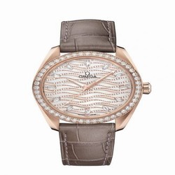 Omega Seamaster Aqua Terra 150M Master Chronometer 38 Sedna Gold / Diamond / Wave Diamond / Alligator 220.58.38.20.99.006