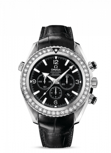 Omega Seamaster Planet Ocean 600M Co-Axial 45.5 Chronograph Stainless Steel / Diamond / Black / Alligator 222.18.46.50.01.001