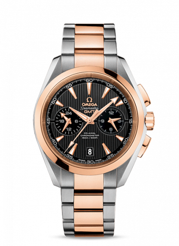 Omega Seamaster Aqua Terra 150M Co-Axial 43 GMT Chronograph Stainless Steel / Red Gold / Grey / Bracelet 231.20.43.52.06.001