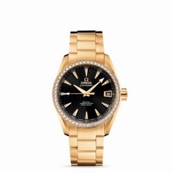 Omega Seamaster Aqua Terra 150M Co-Axial 38.5 Yellow Gold / Diamond / Black / Bracelet 231.55.39.21.51.002