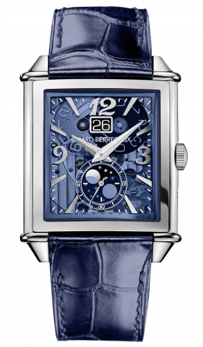Girard-Perregaux Vintage 1945 XXL Large Date and Moonphases Stainless Steel / Blue Polycrystalline 25882-11-421-BB4A