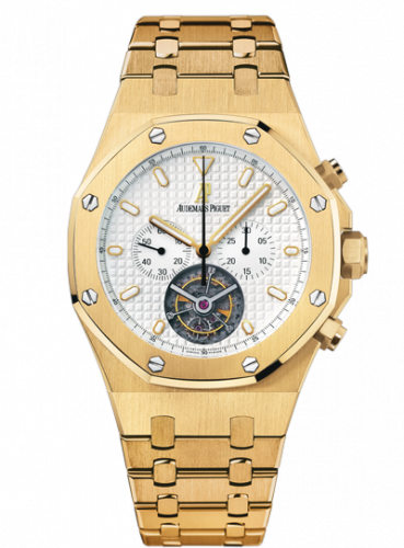 Audemars Piguet Royal Oak Tourbillon Chronograph Yellow Gold / Silver 25977BA.OO.1205BA.02