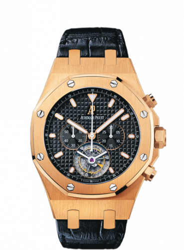 Audemars Piguet Royal Oak Tourbillon Chronograph Pink Gold / Black / Strap 25977OR.OO.D002CR.01