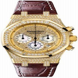 Audemars Piguet Royal Oak Chronograph 39 Yellow Gold / Diamond / Strap 26068BA.ZZ.D088CR.01