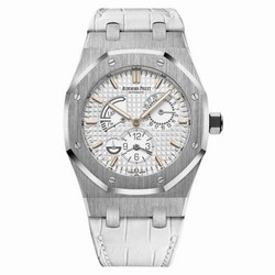Audemars Piguet Royal Oak 26124 Dual Time Stainless Steel / White / Strap 26124ST.OO.D011CR.01