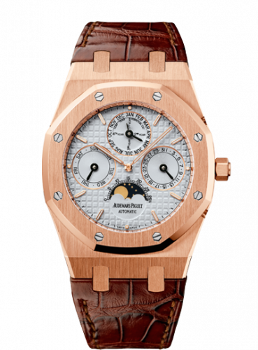 Audemars Piguet Royal Oak Perpetual Calendar Pink Gold / Silver / Strap 26252OR.OO.D092CR.02