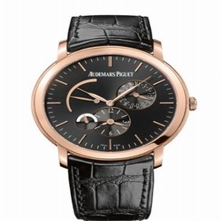 Audemars Piguet Jules Audemars 26380 Dual Time Pink Gold / Black 26380OR.OO.D002CR.01