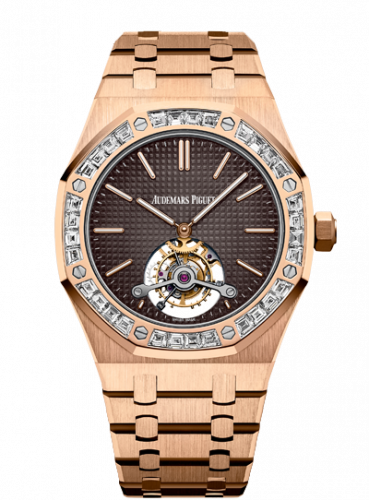 Audemars Piguet Royal Oak Ultra Thin Tourbillon Pink Gold / Baguette / Brown 26516OR.ZZ.1220OR.01