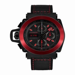 Formex Motorsport Automatic Chronograph PVD / Red Bezel / Black / Calf 3100.4.8122.216