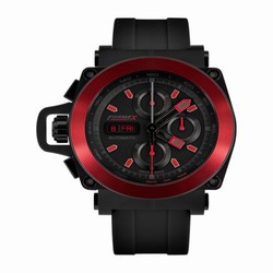 Formex Motorsport Automatic Chronograph PVD / Red Bezel / Black / Rubber 3100.4.8122.910