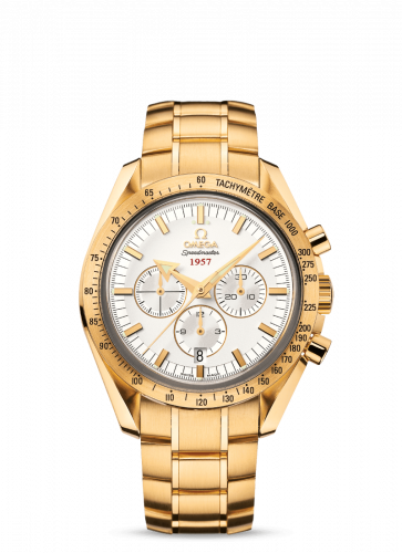 Omega Speedmaster Broad Arrow 1957 Yellow Gold / Silver / Bracelet 321.50.42.50.02.001