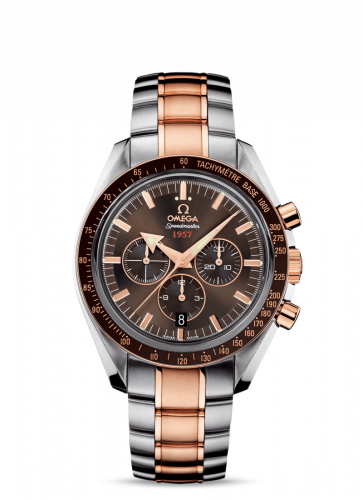 Omega Speedmaster Broad Arrow 1957 Stainless Steel / Red Gold / Brown / Bracelet 321.90.42.50.13.001