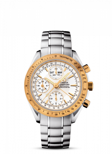 Omega Speedmaster Day-Date 40 Stainless Steel / Yellow Gold / Silver / Bracelet 323.21.40.44.02.001