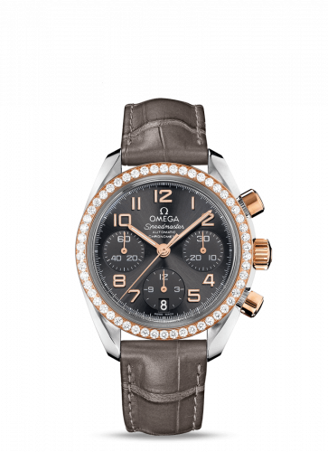 Omega Speedmaster Date 38 Stainless Steel / Red Gold / Diamond / Grey 324.28.38.40.06.001