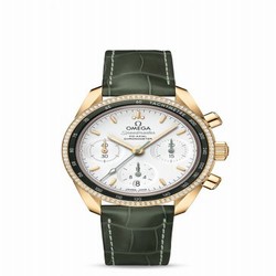 Omega Speedmaster Co-Axial 38 Yellow Gold / Diamond / Silver / Strap 324.68.38.50.02.004