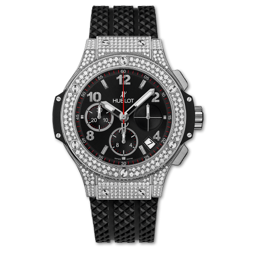Hublot Big Bang 41 Stainless Steel / Pave / Black 341.SX.130.RX.174