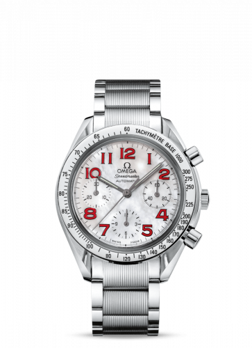 Omega Speedmaster Reduced Ladies Stainless Steel / MOP-Red / Bracelet 3534.79.00