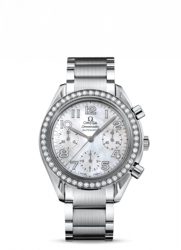 Omega Speedmaster Reduced Ladies Stainless Steel / Diamond / MOP-Silver / Bracelet 3535.70.00