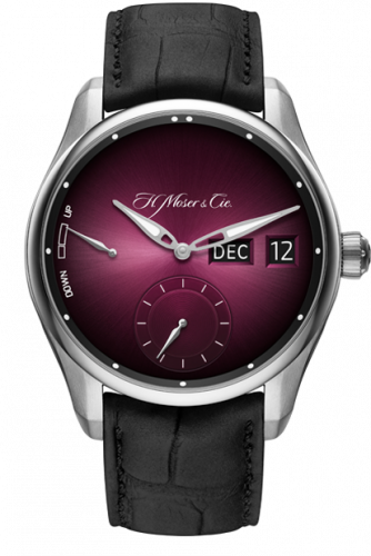 H. Moser & Cie Pioneer Perpetual Calendar MD Stainless Steel / Burgundy 3808-1200