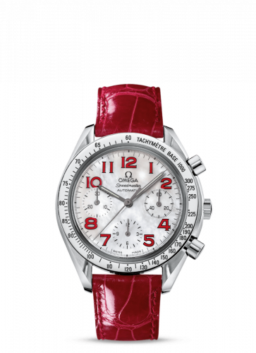 Omega Speedmaster Reduced Ladies Stainless Steel / MOP / Red 3834.79.40
