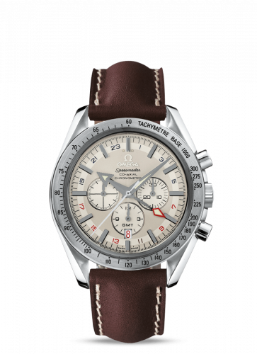 Omega Speedmaster Broad Arrow Co-Axial GMT Stainless Steel / White 3881.30.37