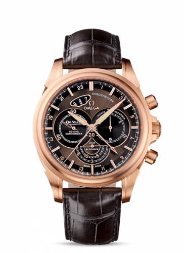 Omega De Ville Co-Axial 44 Chronoscope GMT Red Gold / Brown 422.53.44.52.13.001