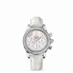 Omega De Ville Co-Axial 35 Chronograph Stainless Steel / Diamond / White / Strap 422.18.35.50.05.001