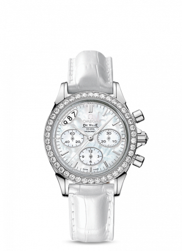 Omega De Ville Co-Axial 35 Chronograph Stainless Steel Diamond / MOP / Strap 422.18.35.50.05.002