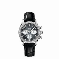 Omega De Ville Co-Axial 35 Chronograph Stainless Steel Diamond / Grey / Strap 422.18.35.50.06.001