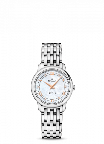 Omega De Ville Prestige Quartz 27.4 Stainless Steel / Vintage - White MOP / Bracelet 424.10.27.60.55.001