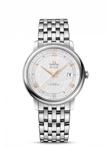 Omega De Ville Prestige Co-Axial 39.5 Stainless Steel / Vintage Silver Silk / Bracelet 424.10.40.20.02.004