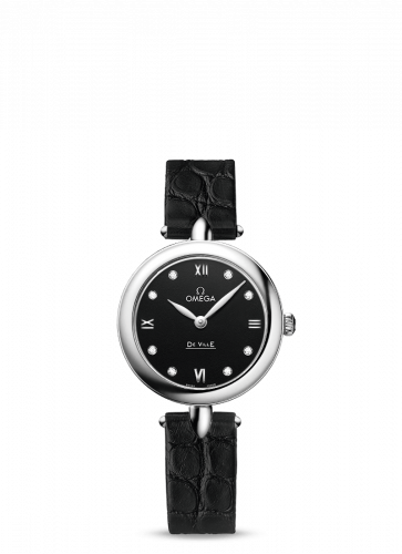Omega De Ville Prestige Dewdrop Quartz 27.4 Stainless Steel / Black 424.13.27.60.51.001
