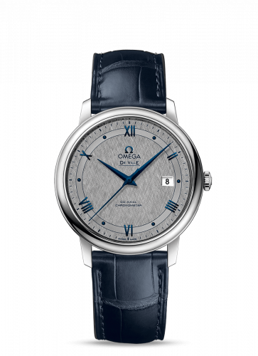 Omega De Ville Prestige Co-Axial 39.5 Stainless Steel / Vintage Grey Silk / Bracelet 424.13.40.20.06.002
