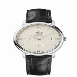 Omega De Ville Prestige Co-Axial 39.5 Power Reserve Stainless Steel / Ivory / GUM Red Square 424.13.40.21.09.001