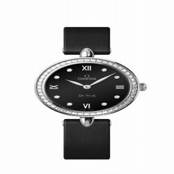 Omega De Ville Prestige Dewdrop Quartz 27.4 Stainless Steel / Black / Diamond 424.17.27.60.51.001