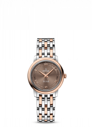 Omega De Ville Prestige Quartz 27.4 Stainless Steel / Red Gold / Vintage Brown / Bracelet 424.20.27.60.13.001