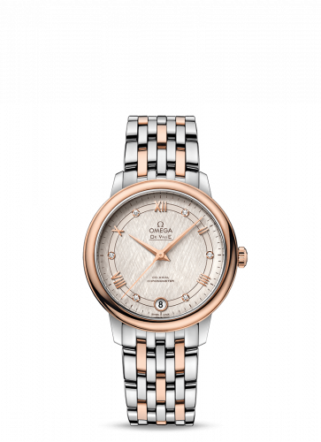 Omega De Ville Prestige Co-Axial 32.7 Stainless Steel / Red Gold / Vintage Silver Silk / Bracelet 424.20.33.20.52.003