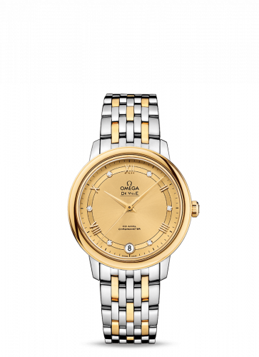 Omega De Ville Prestige Co-Axial 32.7 Stainless Steel / Yellow Gold / Vintage Champagne / Bracelet 424.20.33.20.58.002