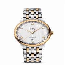 Omega De Ville Prestige Co-Axial 39.5 Stainless Steel / Yellow Gold / Vintage Silver / Bracelet 424.20.40.20.02.005