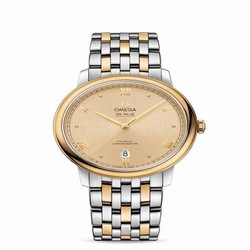 Omega De Ville Prestige Co-Axial 39.5 Stainless Steel / Yellow Gold / Moonshine Sunburst / Bracelet 424.20.40.20.08.002
